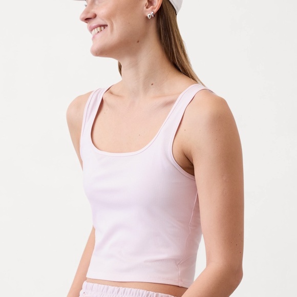 Athleta Tops - NEW Athleta Pink Signature Rib Square Neck Crop Tank